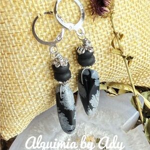 Alquimia Black and Silver Artistic Earrings